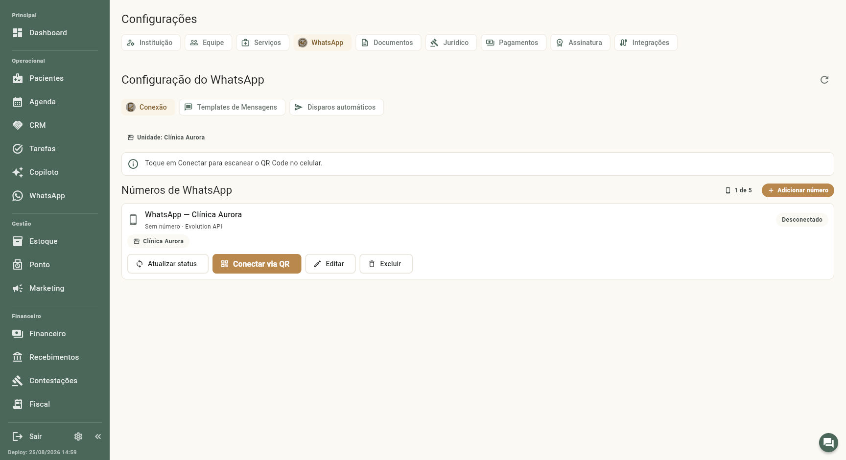 Configuração do WhatsApp